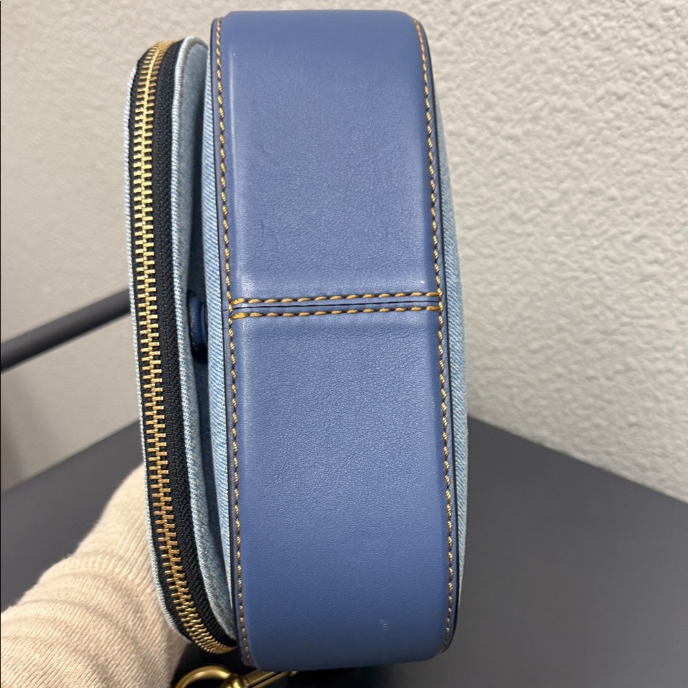 Mark Jacobs Nomad Studded Chic Denim and Gold Studded Crossbody Bag - Picture 6 of 16